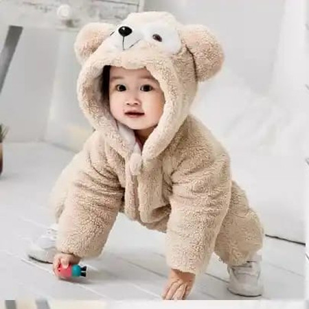 Baby Bear Rompers Lite Brownd color(Size: 4M-48M)
