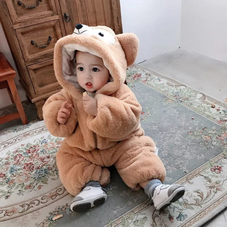 Baby Bear Rompers Brown (Size: 4M-48M)