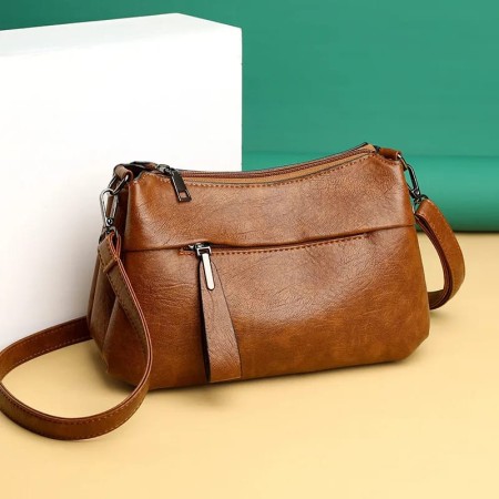 Crossbody artificial leather ( brown color )